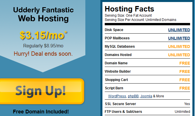 FatCow Shared Hosting Pricing