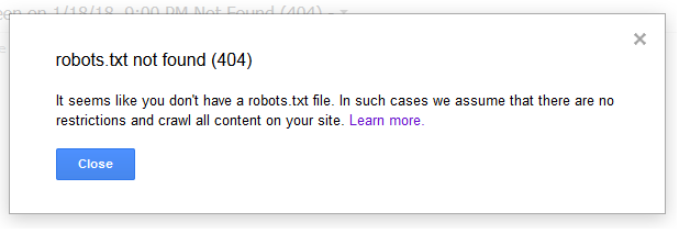 google rpbots.txt not found