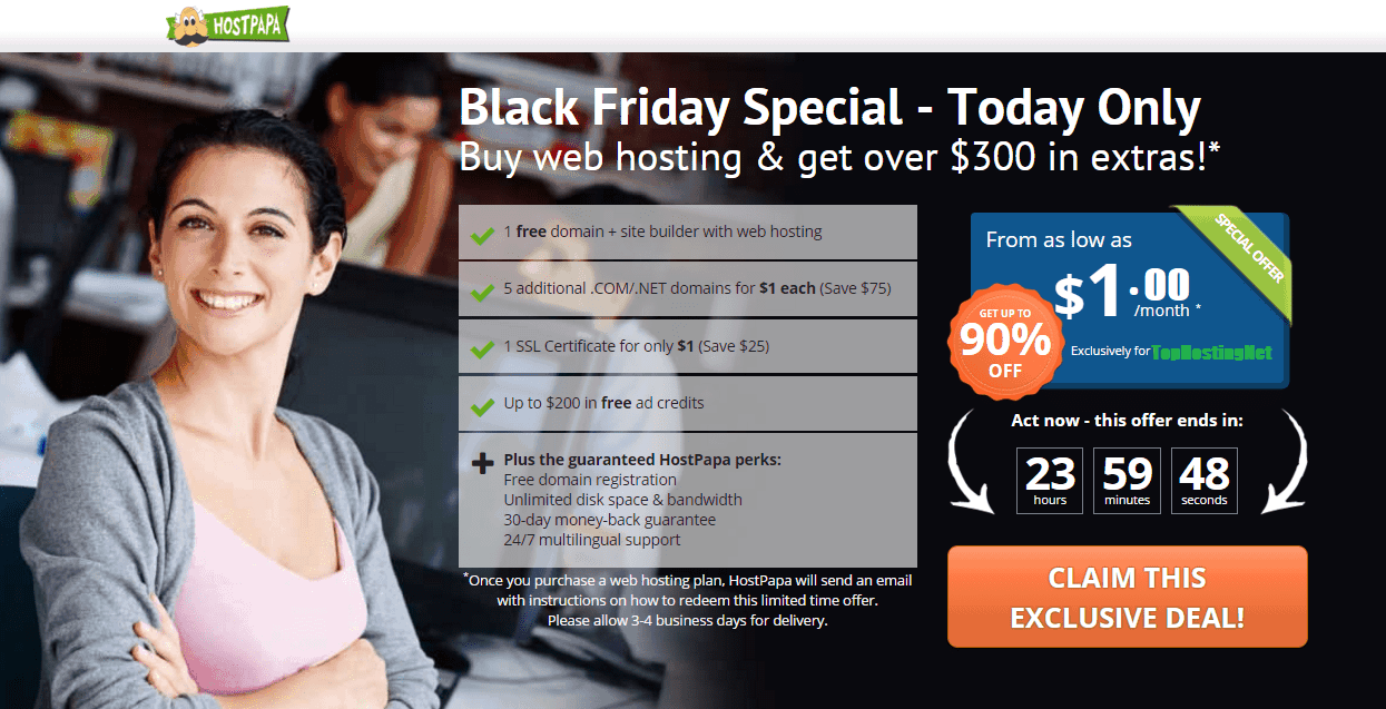 HostPapa Black Friday & cyber sale 2018