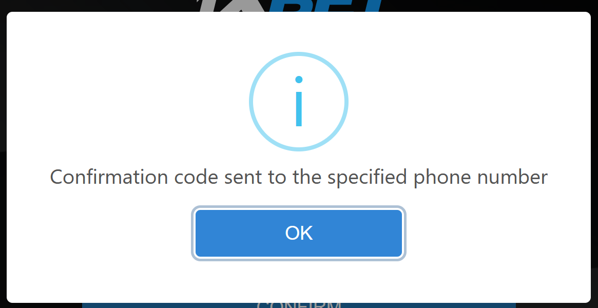 1xBet Tanzania confirmation code alert