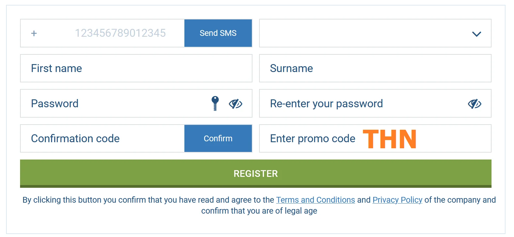 1xBet Kenya Registration Page
