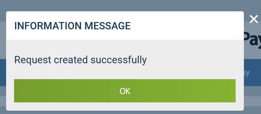 1xBet Tanzania Mobile Withdrawal success alert