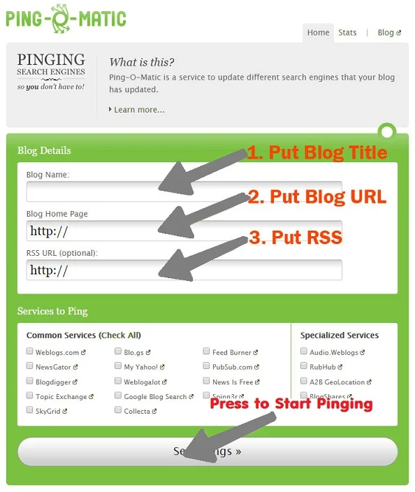 Ping O Matic - best ping services for blog
