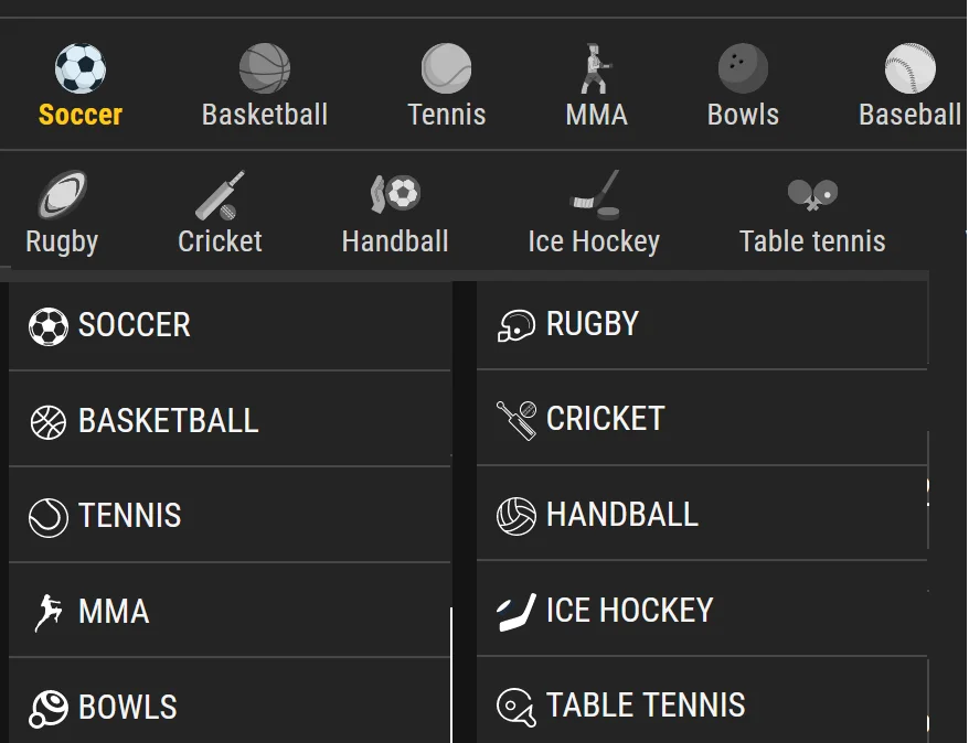 Bwin Sports markets