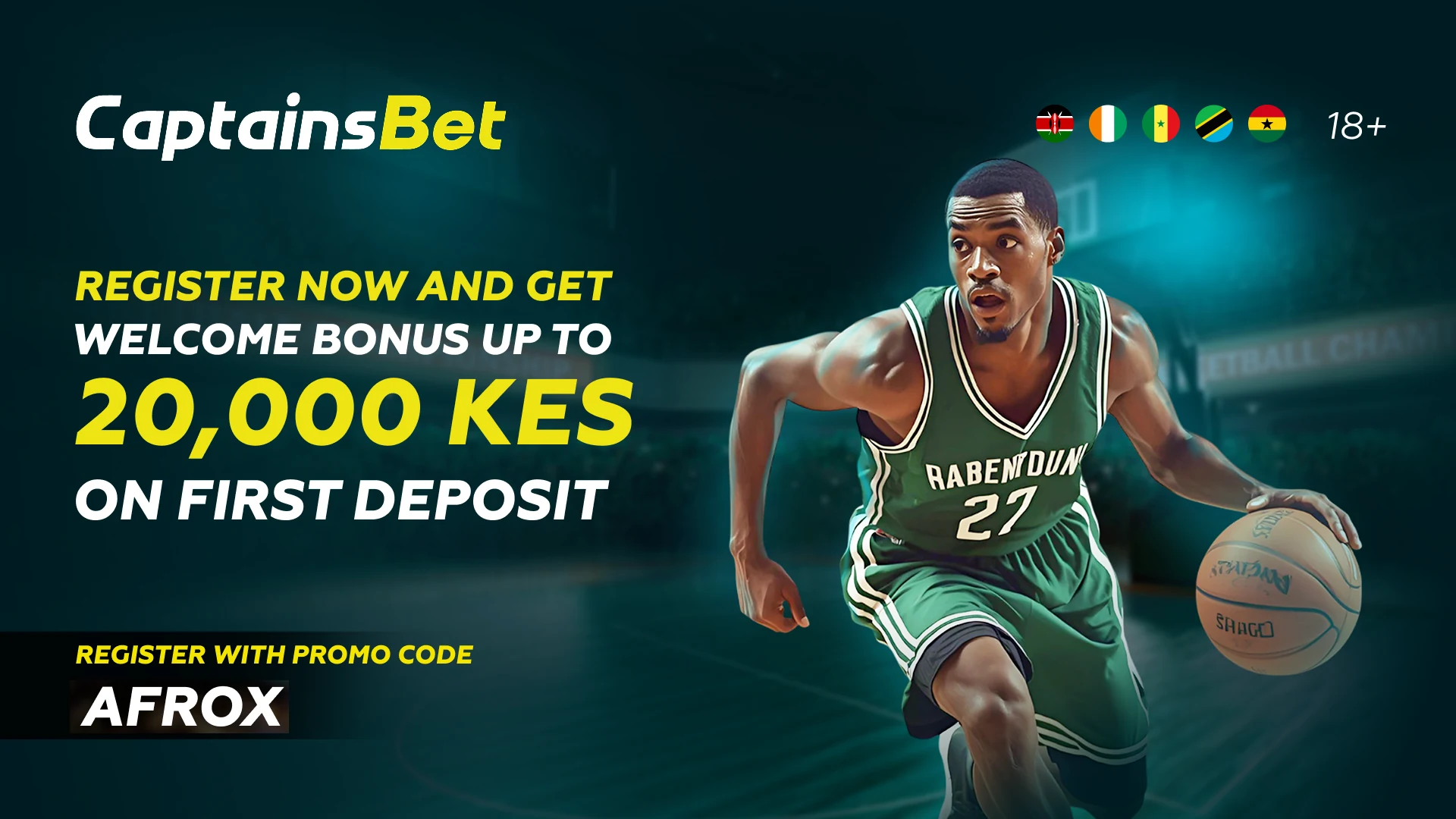 CaptainsBet Kenya 100% first deposit welcome bonus up to 20,000 KES