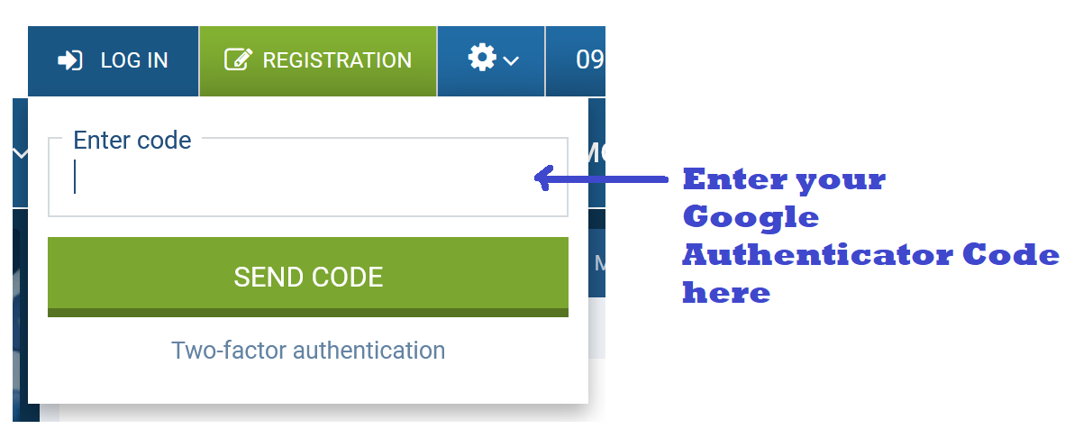 final step: fill in the 1xBet Tanzania authentication form