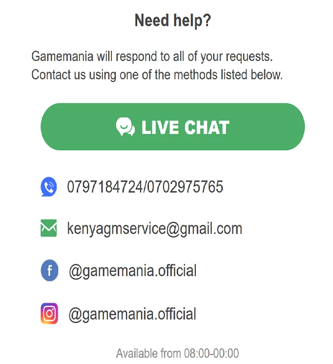 Gamemania Live Chat