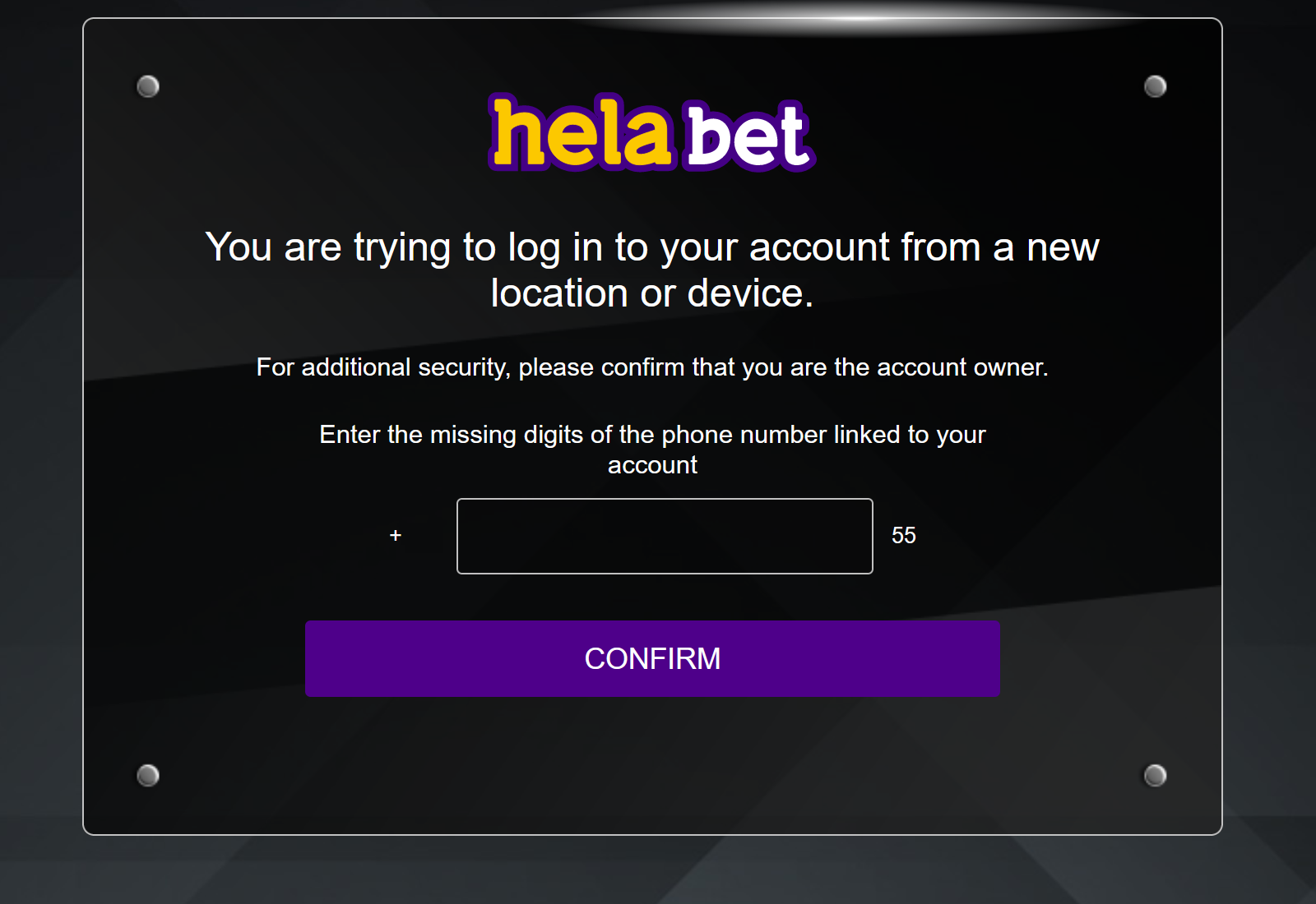 Helabet login from new device