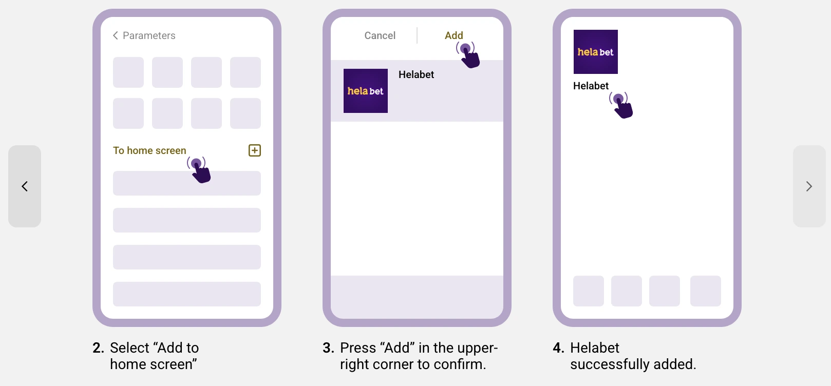 Helabet Nigeria iPhone Add to Home Screen confirmation and Helabet shortcut