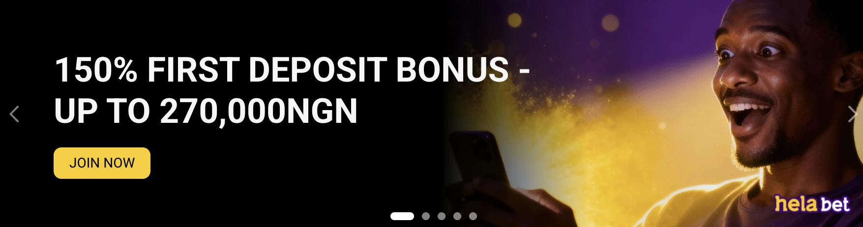 Helabet Nigeria 150% first deposit bonus up to 270000 NGN