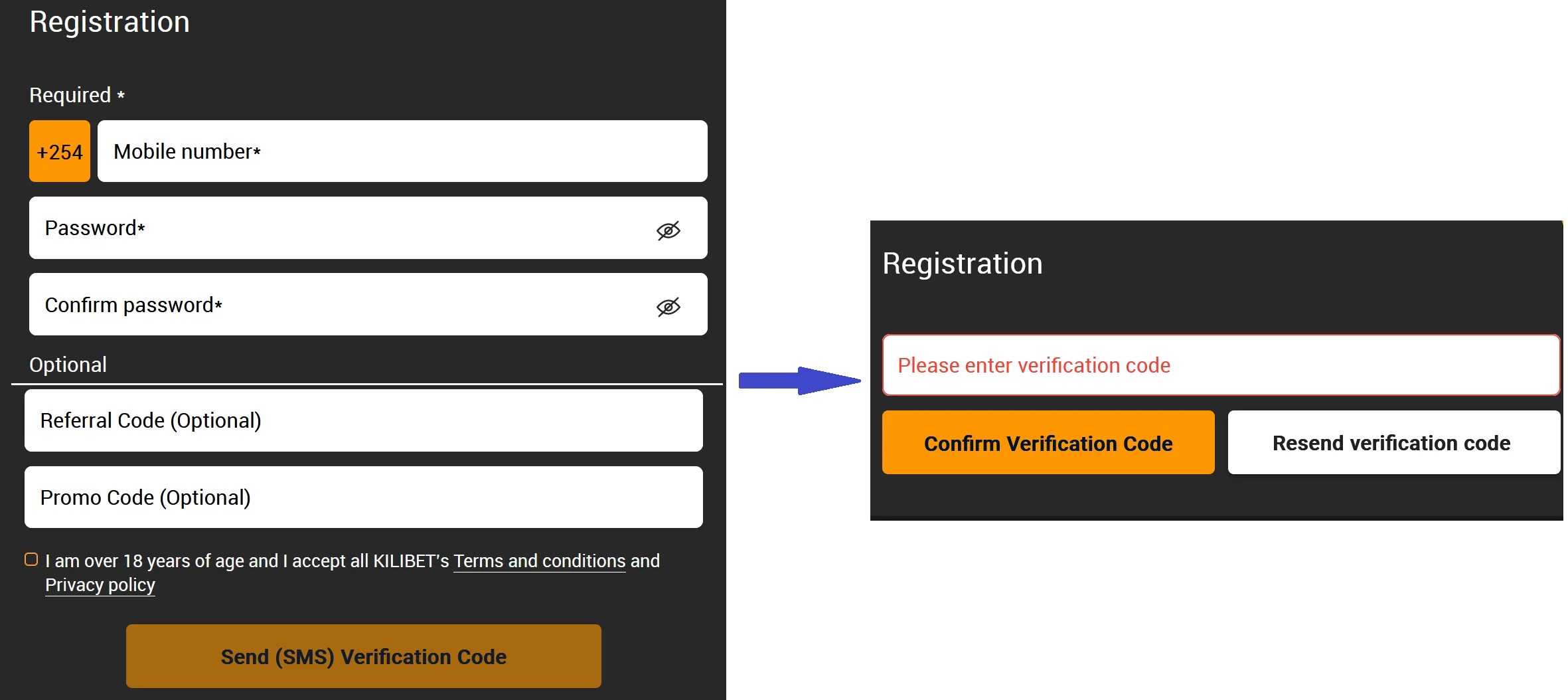 Kilibet Kenya Registration Page