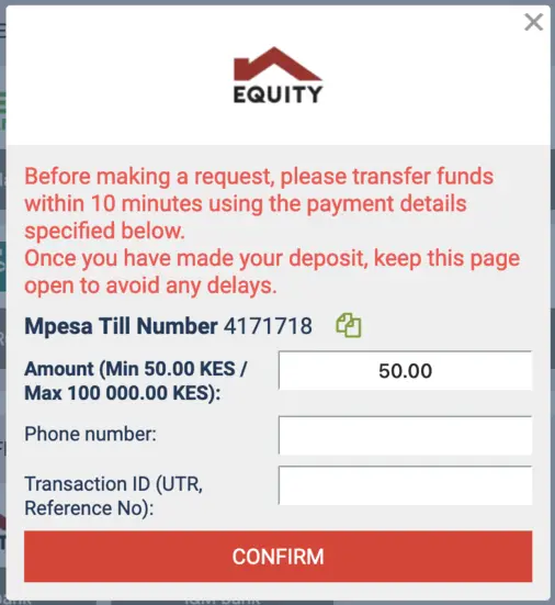 Megapari Kenya equity bank Deposits