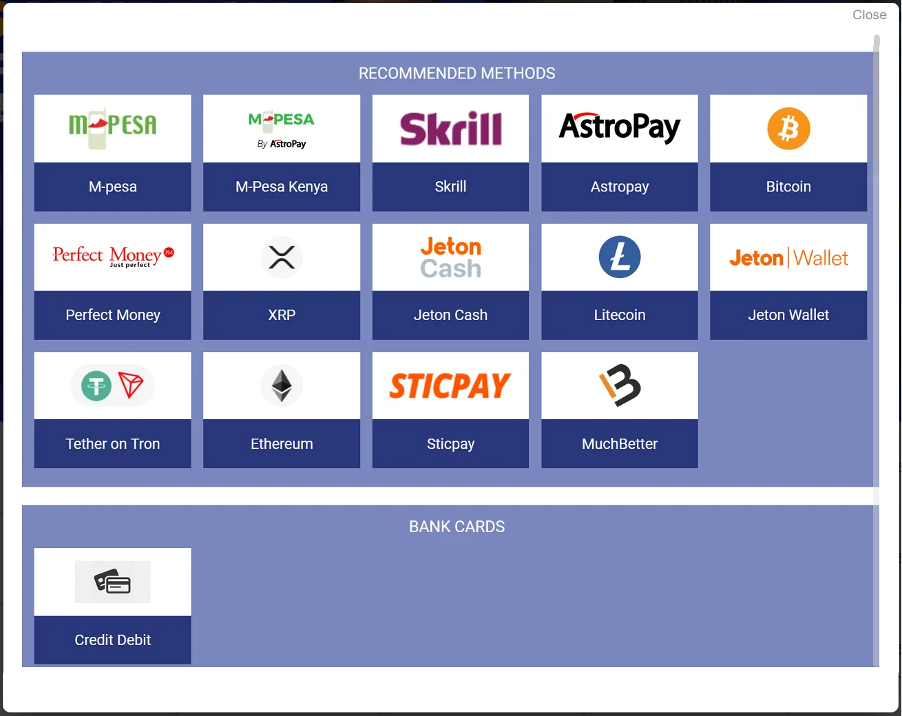 PariPesa Deposit Options