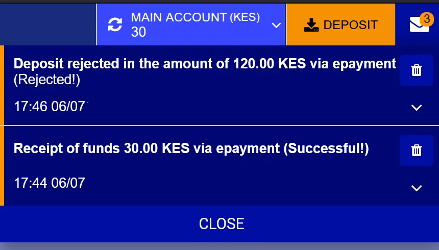 PariPesa Kenya successful Mpesa deposit notification