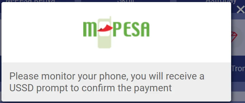 PariPesa prompt to check your phone