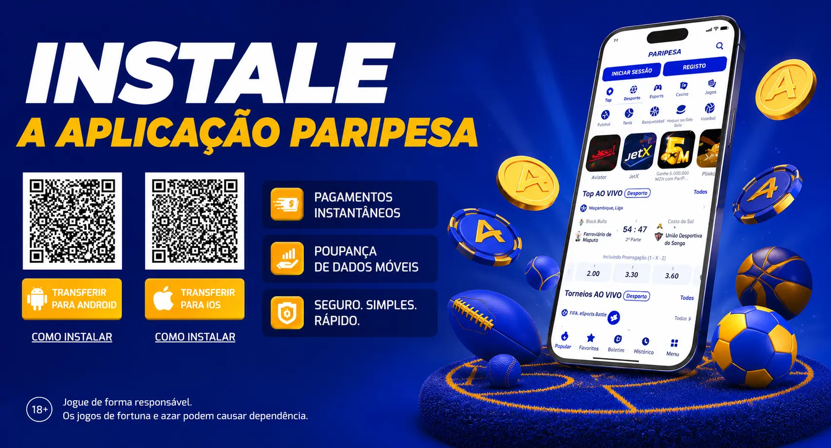 Aplicação PariPesa Moçambique para Android e iOS