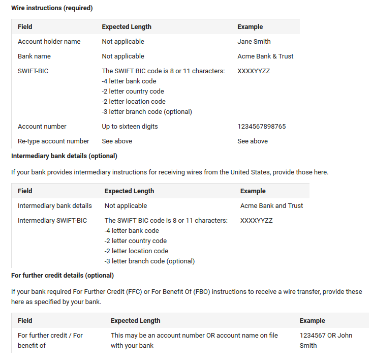 Google AdSense Bank Wire Money Withdrawal Required Information